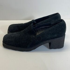 8N Natural sport, waterproof, black suede loafers